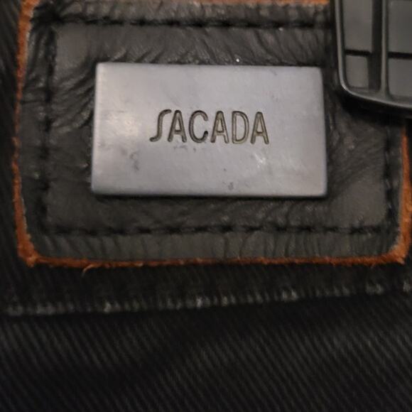 Sacada Black Denim Festival Grunge Punk Goth Cut Off High Rise Denim Shorts - 38 - Picture 3 of 8